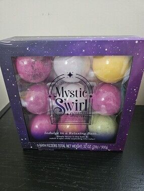 Mystic Swirl Scented Bath Fizzer Set - Assorted Pink, White, Yellow, Green